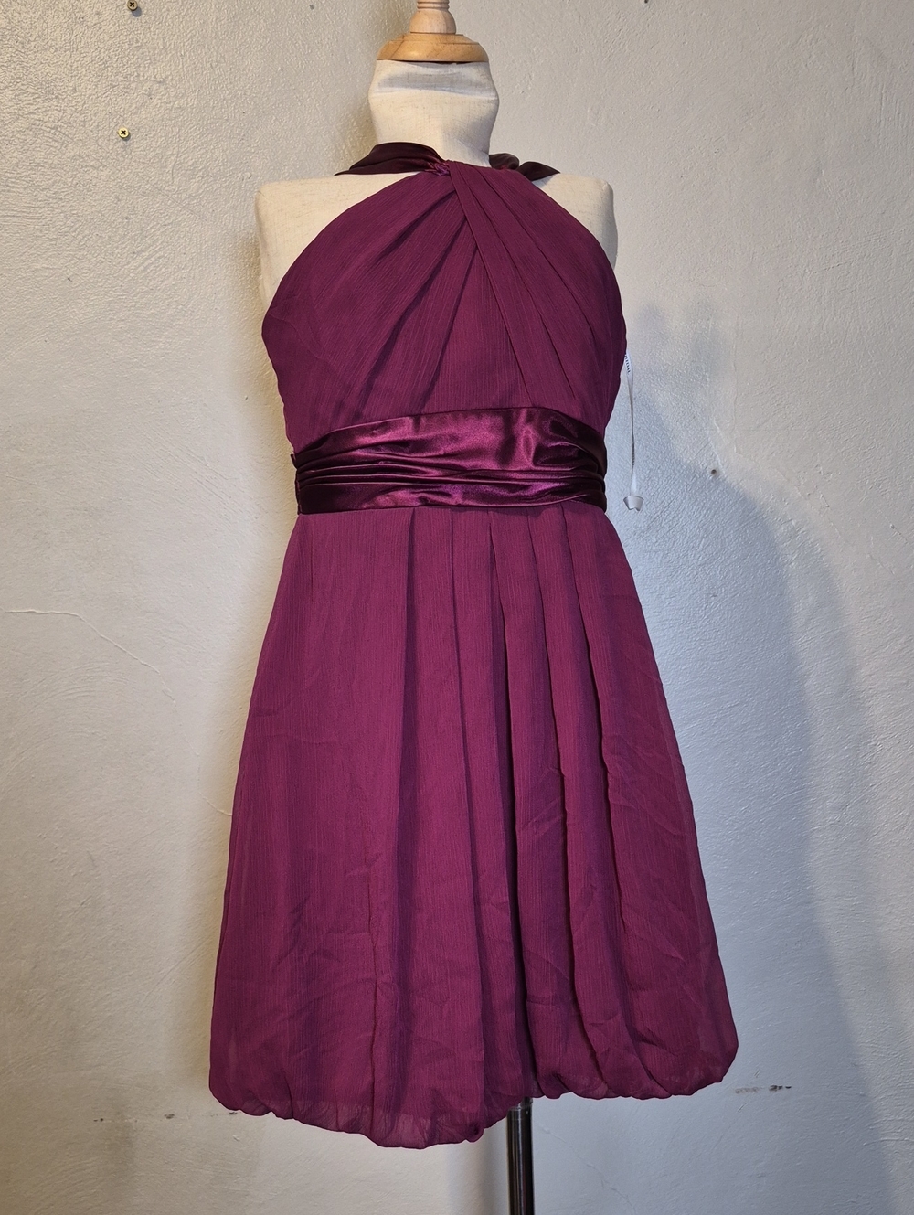 David's Bridal One-Shoulder Plum Cocktail Dress